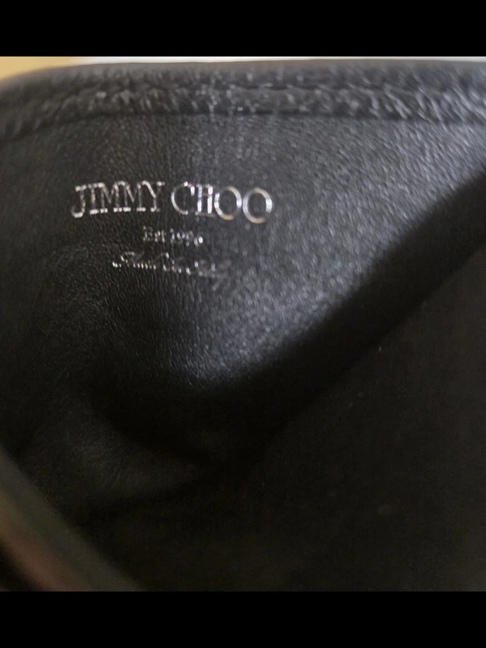 Jimmy Choo Black Embossed Star Leather Card Sleeve